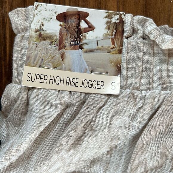NEW Sincerely Jules Super High Rise Linen Jogger - Picture 8 of 8